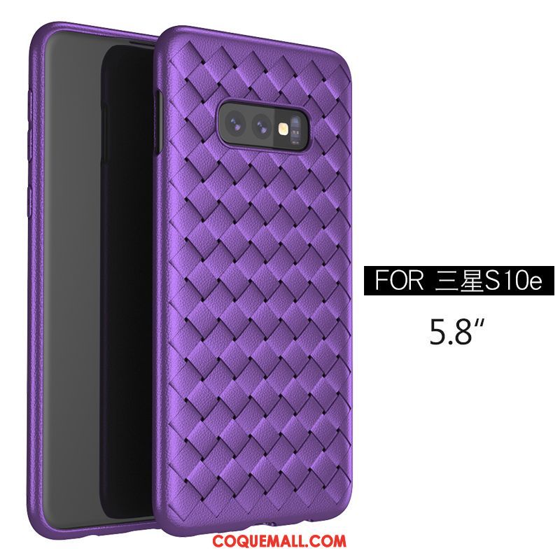 Étui Samsung Galaxy S10e Violet Téléphone Portable Tissage, Coque Samsung Galaxy S10e Fluide Doux Protection