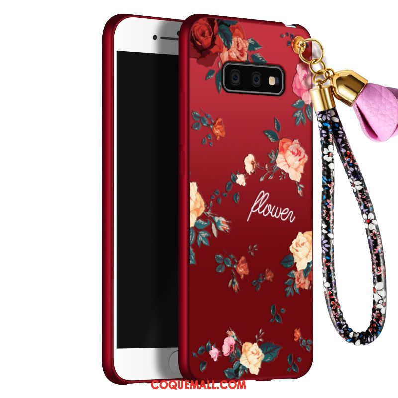Étui Samsung Galaxy S10e Étoile Fluide Doux Rouge, Coque Samsung Galaxy S10e Téléphone Portable