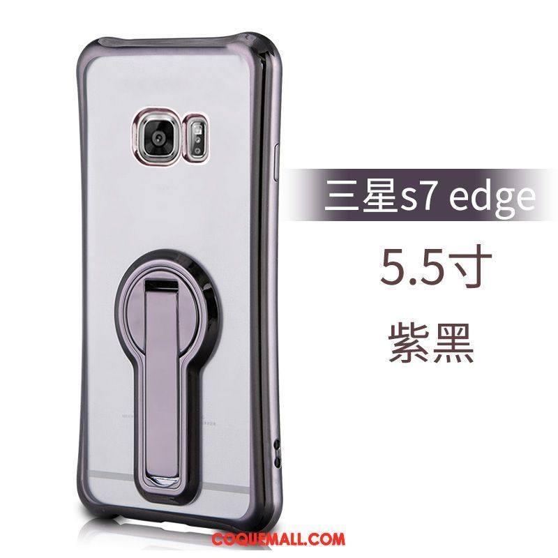 Étui Samsung Galaxy S7 Edge Incassable Silicone Téléphone Portable, Coque Samsung Galaxy S7 Edge Tout Compris Noir