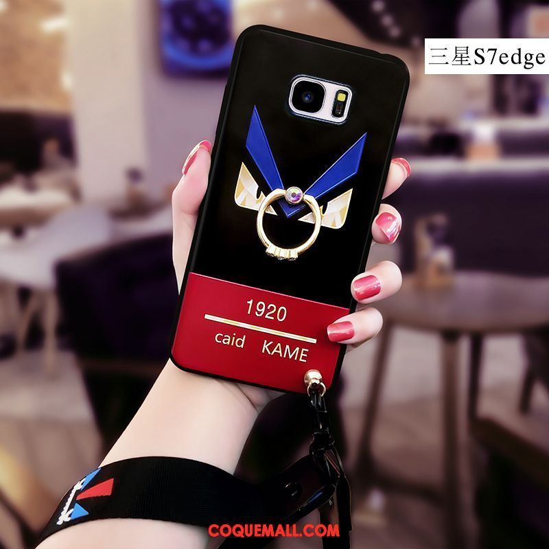 Étui Samsung Galaxy S7 Edge Téléphone Portable Noir Tout Compris, Coque Samsung Galaxy S7 Edge Fluide Doux Tendance