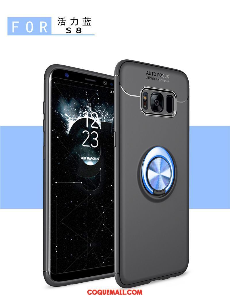 Étui Samsung Galaxy S8 Fluide Doux Étoile Téléphone Portable, Coque Samsung Galaxy S8 Délavé En Daim Noir