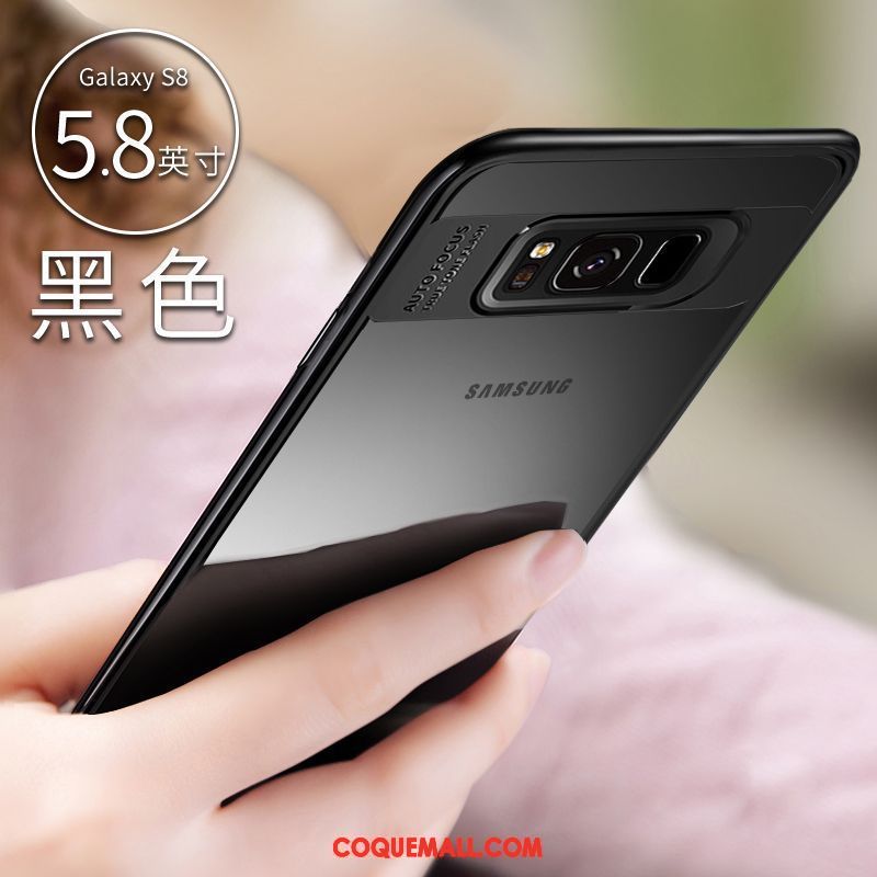Étui Samsung Galaxy S8 Incassable Noir Protection, Coque Samsung Galaxy S8 Transparent Tendance