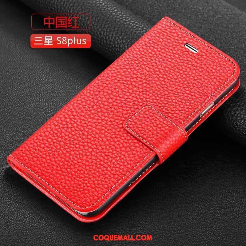 Étui Samsung Galaxy S8+ Protection Étui En Cuir Téléphone Portable, Coque Samsung Galaxy S8+ Étoile Rouge