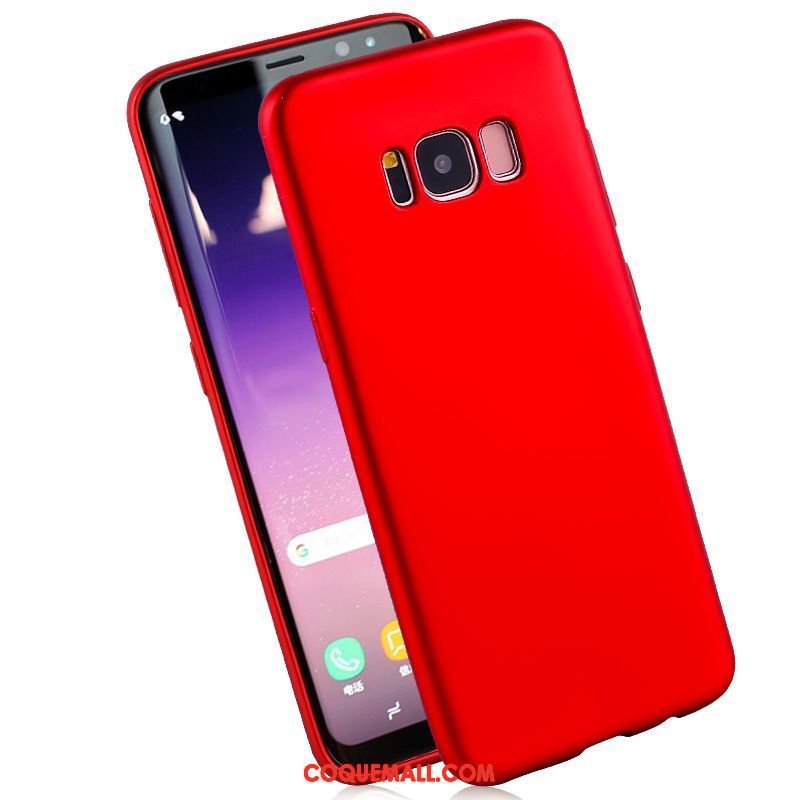 Étui Samsung Galaxy S8+ Silicone Pu Fluide Doux, Coque Samsung Galaxy S8+ Rouge Tout Compris