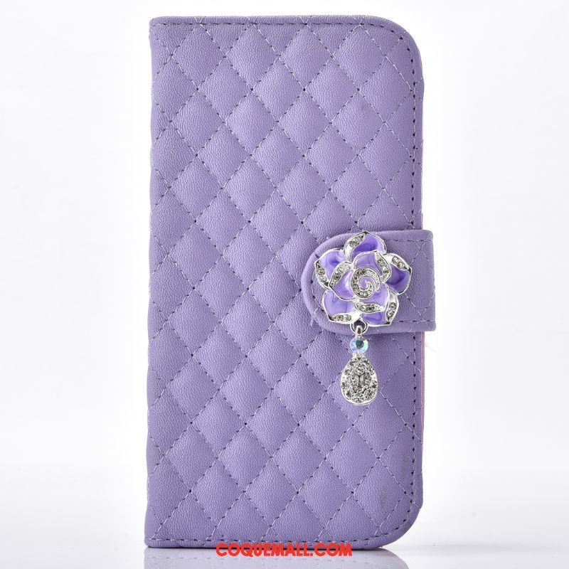 Étui Samsung Galaxy S8+ Violet Fleur Portefeuille, Coque Samsung Galaxy S8+ Vintage Téléphone Portable