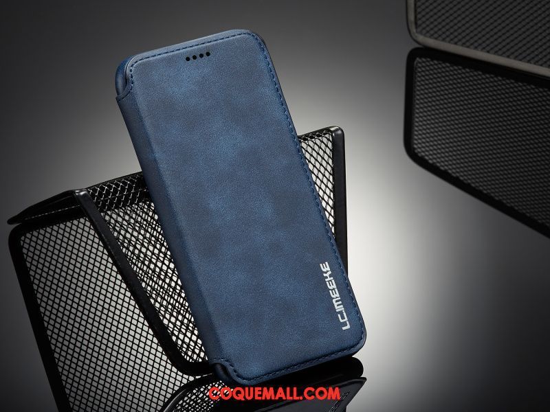 Étui Samsung Galaxy S9 Cuir Véritable Bleu Téléphone Portable, Coque Samsung Galaxy S9 Protection Étoile