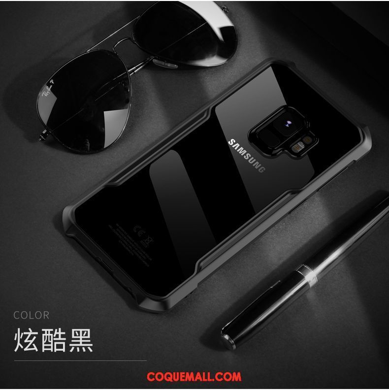Étui Samsung Galaxy S9 Silicone Ornements Suspendus Incassable, Coque Samsung Galaxy S9 Transparent Noir