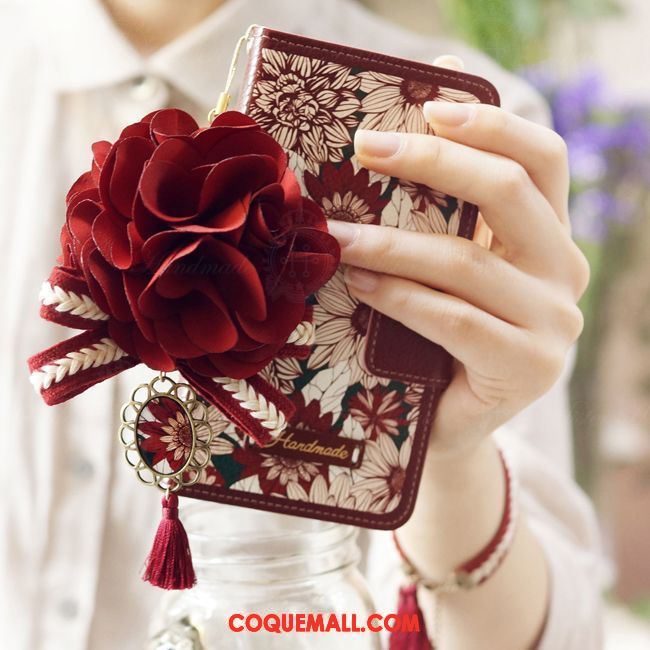 Étui Samsung Galaxy S9+ Étoile Téléphone Portable Vin Rouge, Coque Samsung Galaxy S9+ Étui En Cuir Incassable