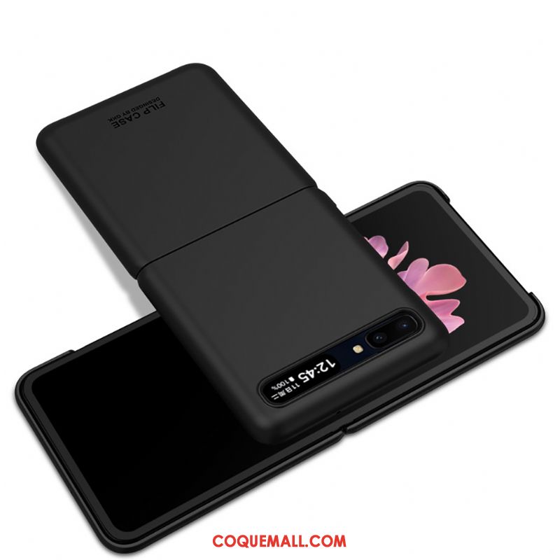Étui Samsung Z Flip Téléphone Portable Noir Très Mince, Coque Samsung Z Flip Plier Simple