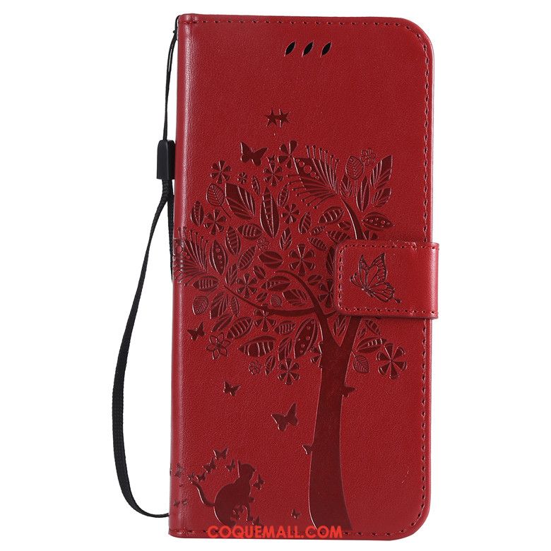 Étui Sony Xperia 10 Ii Clamshell Incassable Rouge, Coque Sony Xperia 10 Ii En Cuir Protection