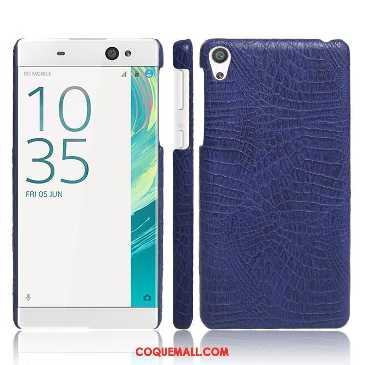 Étui Sony Xperia E5 Téléphone Portable Bleu Cuir, Coque Sony Xperia E5 Crocodile Modèle Protection