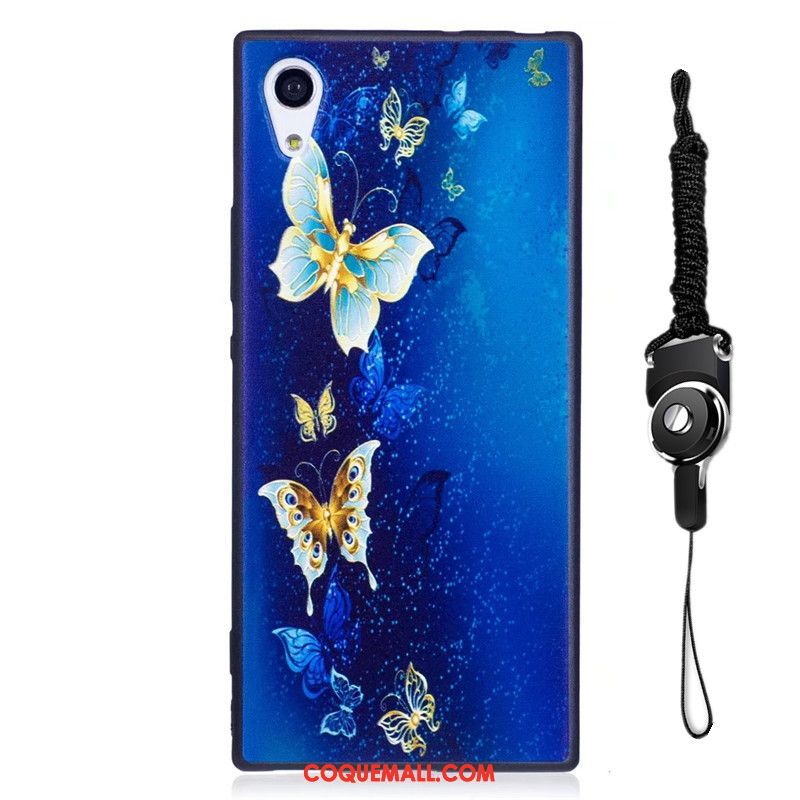 Étui Sony Xperia Xa1 Bleu Fluide Doux Protection, Coque Sony Xperia Xa1 Dessin Animé Téléphone Portable