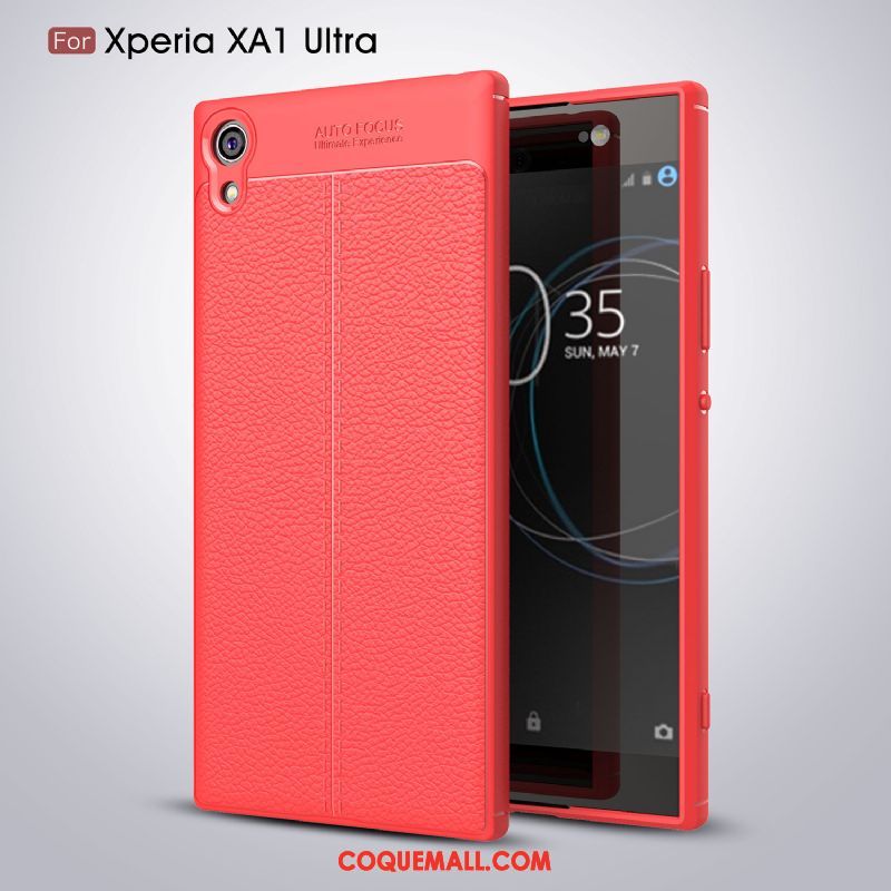 Étui Sony Xperia Xa1 Ultra Rouge Tout Compris Téléphone Portable, Coque Sony Xperia Xa1 Ultra Incassable Fluide Doux