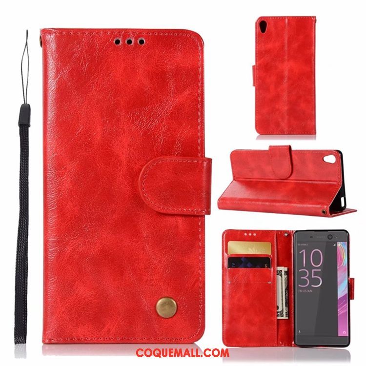 Étui Sony Xperia Xa1 Ultra Vintage Téléphone Portable Protection, Coque Sony Xperia Xa1 Ultra Rouge Incassable