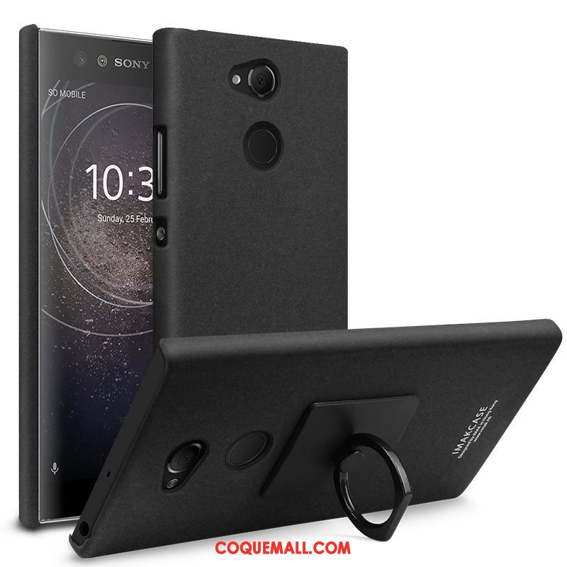 Étui Sony Xperia Xa2 Anneau Téléphone Portable Noir, Coque Sony Xperia Xa2 Délavé En Daim Créatif