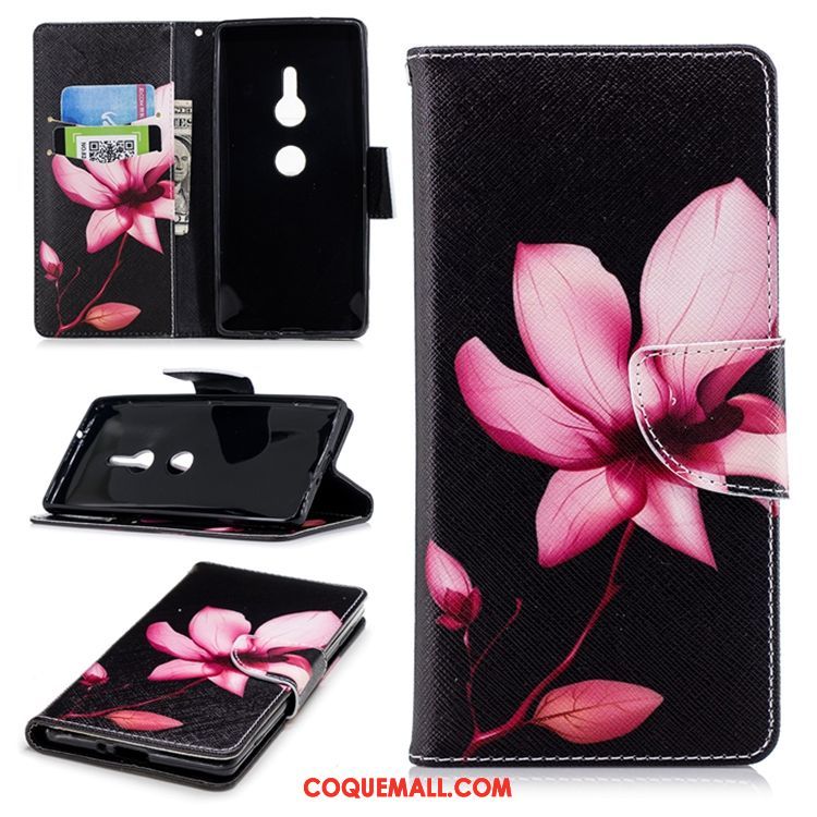 Étui Sony Xperia Xz2 Clamshell Carte Noir, Coque Sony Xperia Xz2 Fluide Doux Téléphone Portable