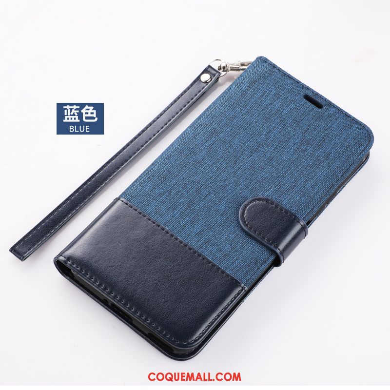 Étui Xiaomi Mi 10 Clamshell Petit Téléphone Portable, Coque Xiaomi Mi 10 Bleu Marin Incassable Beige