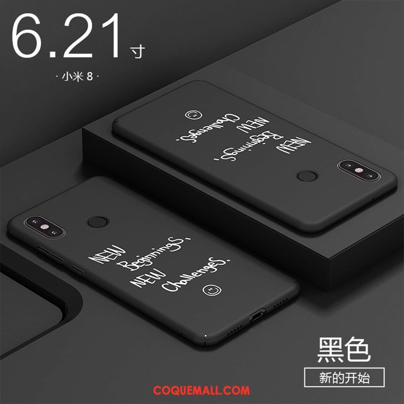 Étui Xiaomi Mi 8 Plastique Téléphone Portable Créatif, Coque Xiaomi Mi 8 Protection Noir Beige