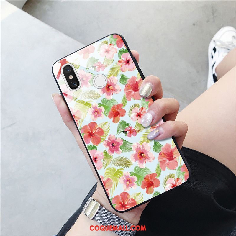 Étui Xiaomi Mi 8 Rose Petite Marguerite Style Chinois, Coque Xiaomi Mi 8 Floral Téléphone Portable Beige