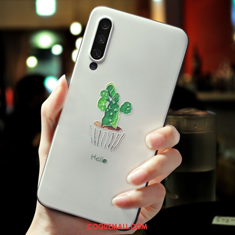 Étui Xiaomi Mi 9 Très Mince Modèle Fleurie Incassable, Coque Xiaomi Mi 9 Vert Personnalité Beige