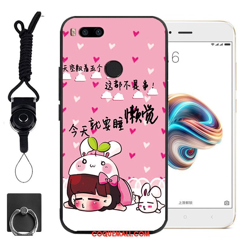 Étui Xiaomi Mi A1 Charmant Rose Téléphone Portable, Coque Xiaomi Mi A1 Tendance Silicone Beige