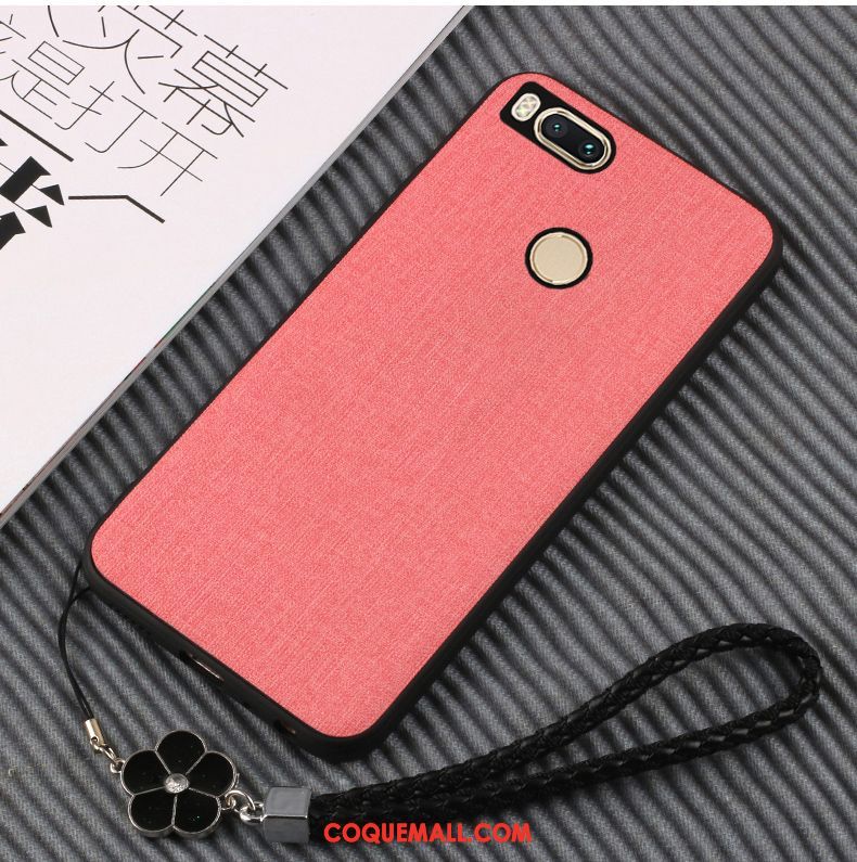 Étui Xiaomi Mi A1 Cuir Protection Incassable, Coque Xiaomi Mi A1 Téléphone Portable Rose Beige