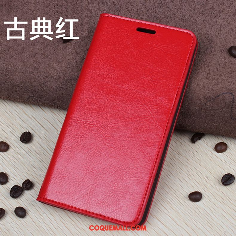 Étui Xiaomi Mi A1 Étui En Cuir Rouge Carte, Coque Xiaomi Mi A1 Petit Cuir Véritable Beige