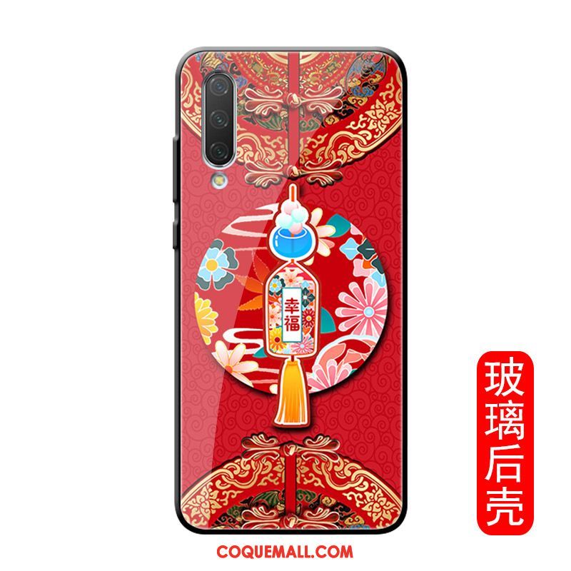Étui Xiaomi Mi A3 Style Chinois Créatif Protection, Coque Xiaomi Mi A3 Marque De Tendance Rouge Beige