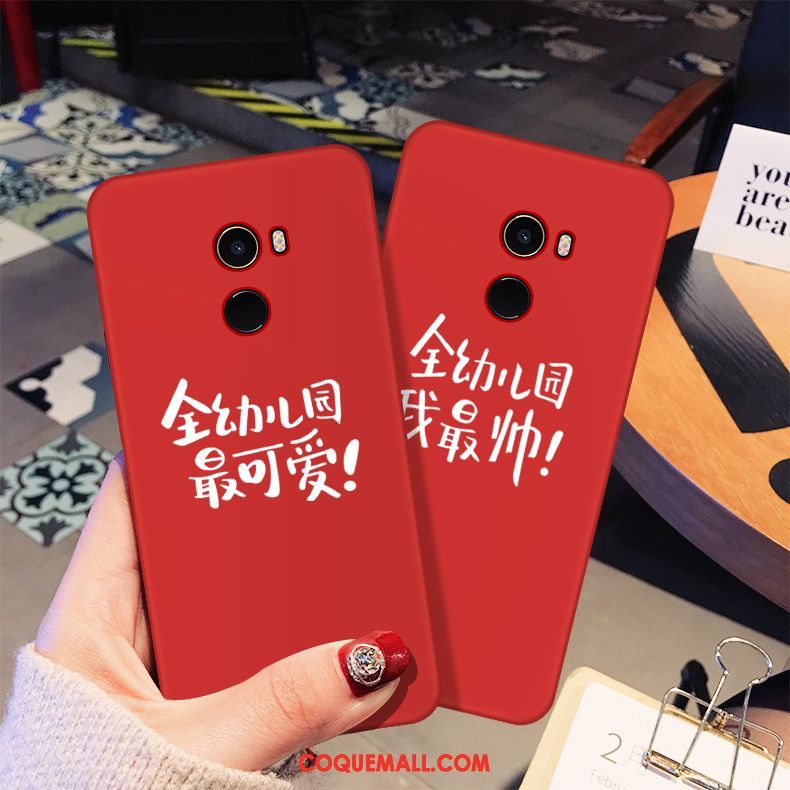 Étui Xiaomi Mi Mix 2 Rouge Tout Compris Simple, Coque Xiaomi Mi Mix 2 Protection Personnalité Beige