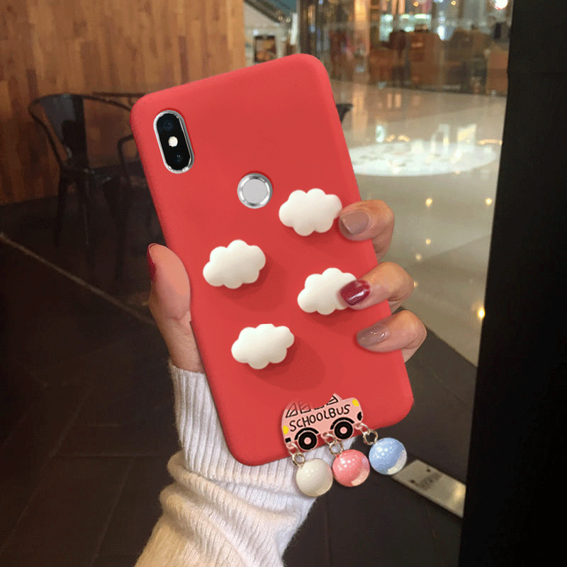 Étui Xiaomi Mi Mix 3 Tendance Rouge Dessin Animé, Coque Xiaomi Mi Mix 3 Téléphone Portable Silicone Beige
