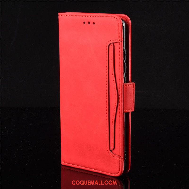 Étui Xiaomi Mi Note 10 Lite Rouge Portefeuille Jeunesse, Coque Xiaomi Mi Note 10 Lite Petit Téléphone Portable Beige