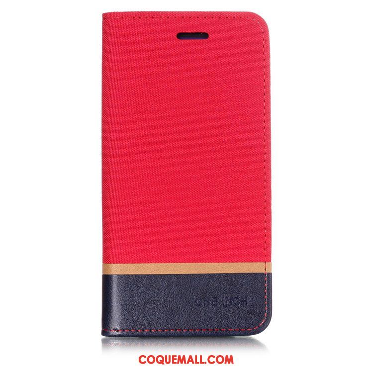 Étui Xiaomi Redmi 6 Nouveau Incassable Petit, Coque Xiaomi Redmi 6 Rouge Couture Couleurs Beige