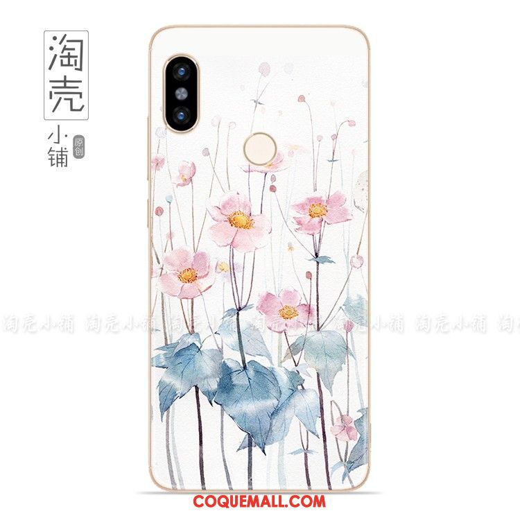 Étui Xiaomi Redmi Note 5 Frais Téléphone Portable Fleurs, Coque Xiaomi Redmi Note 5 Art Blanc Beige