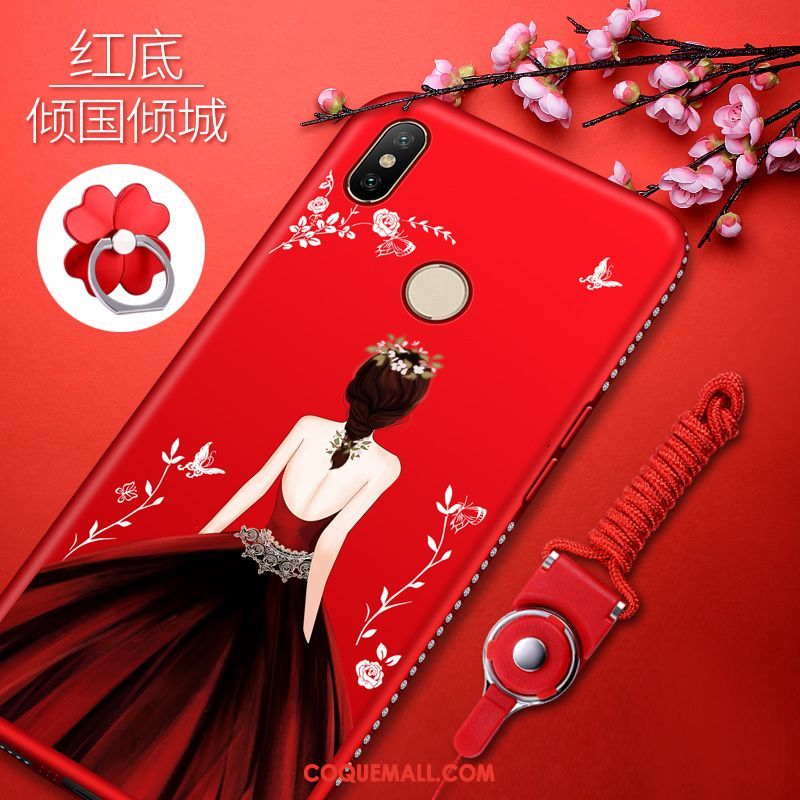 Étui Xiaomi Redmi S2 Fluide Doux Tout Compris Silicone, Coque Xiaomi Redmi S2 Rouge Incassable Beige