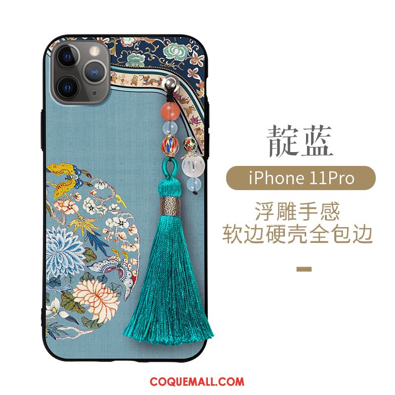 Étui iPhone 11 Pro Style Chinois Créatif Silicone, Coque iPhone 11 Pro Vent Tout Compris