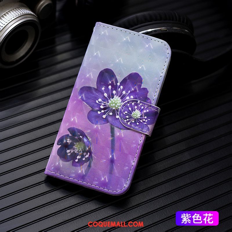 Étui iPhone 11 Pro Tout Compris Violet Peinture, Coque iPhone 11 Pro En Cuir Téléphone Portable