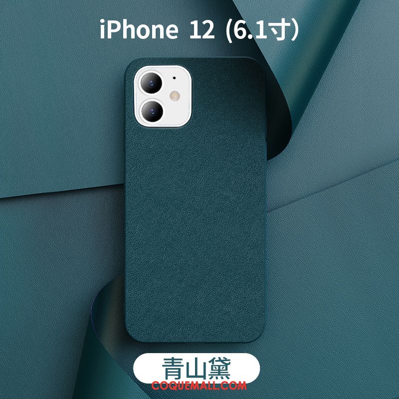 Étui iPhone 12 Business Nouveau Protection, Coque iPhone 12 Incassable Vert Foncé