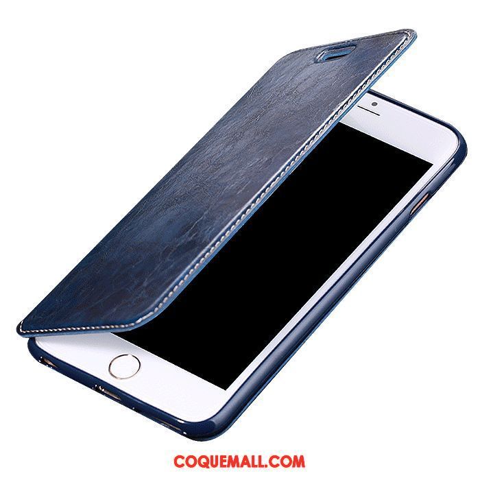 Étui iPhone 7 Plus Étui En Cuir Protection Bleu, Coque iPhone 7 Plus Clamshell Très Mince