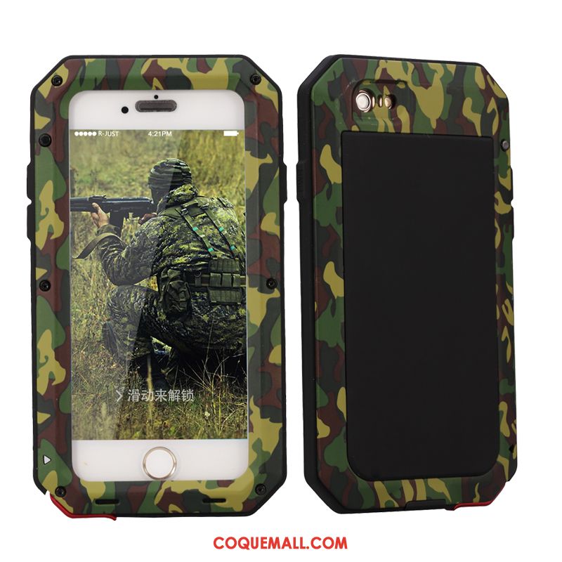 Étui iPhone Se Trois Défenses Camouflage Armure, Coque iPhone Se Incassable Protection