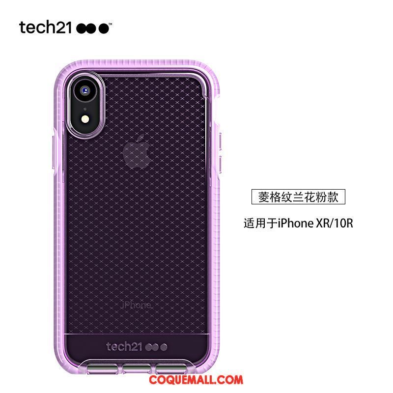 Étui iPhone Xr Incassable Protection Téléphone Portable, Coque iPhone Xr Violet Fluide Doux