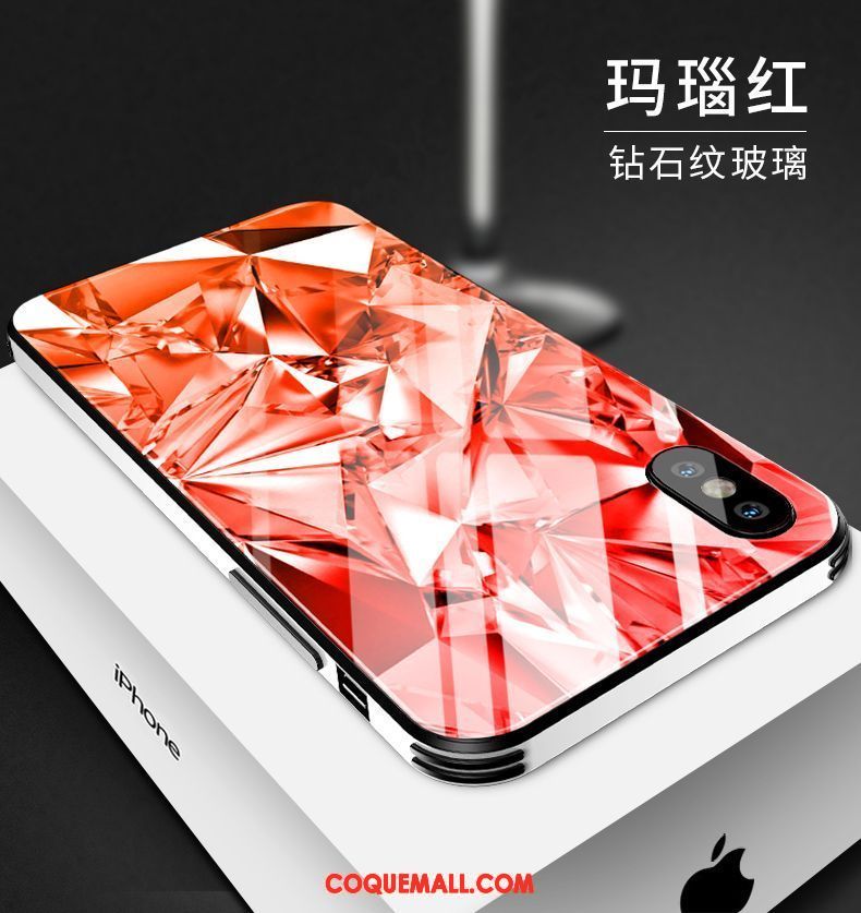 Étui iPhone Xs Silicone Rouge Nouveau, Coque iPhone Xs Marque De Tendance Personnalité