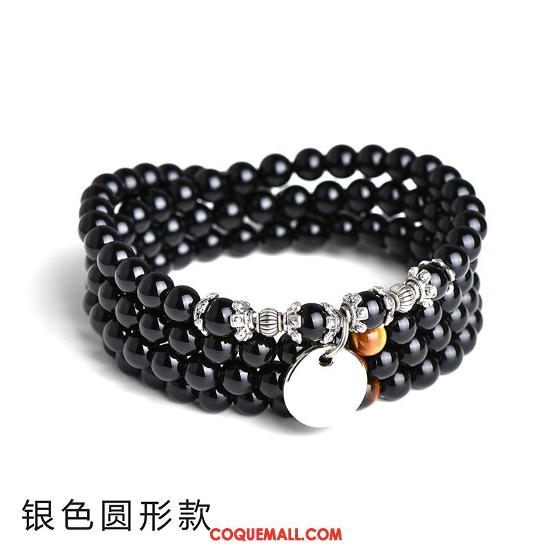 Bijoux En Argent Homme Bracelet Noir Mode, Bijoux En Argent Tendance Noir