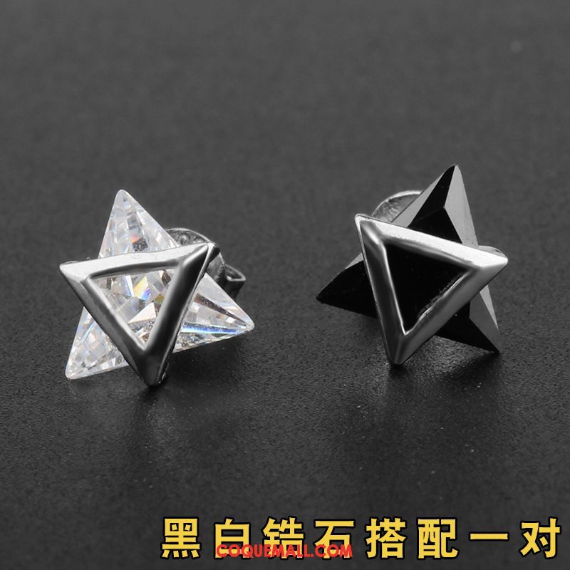 Bijoux En Argent Homme Créatif Triangle Personnalité, Bijoux En Argent Étudiant Argenté