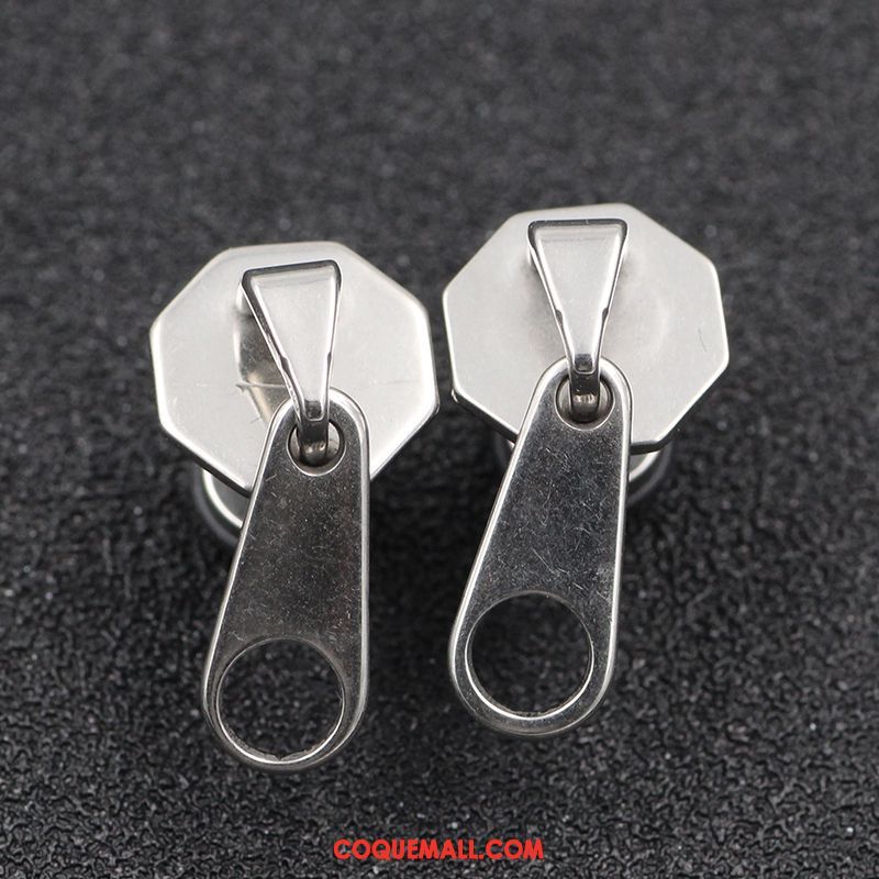 Bijoux En Argent Homme Fermeture Éclair Tendance Balancement, Bijoux En Argent Hip Hop