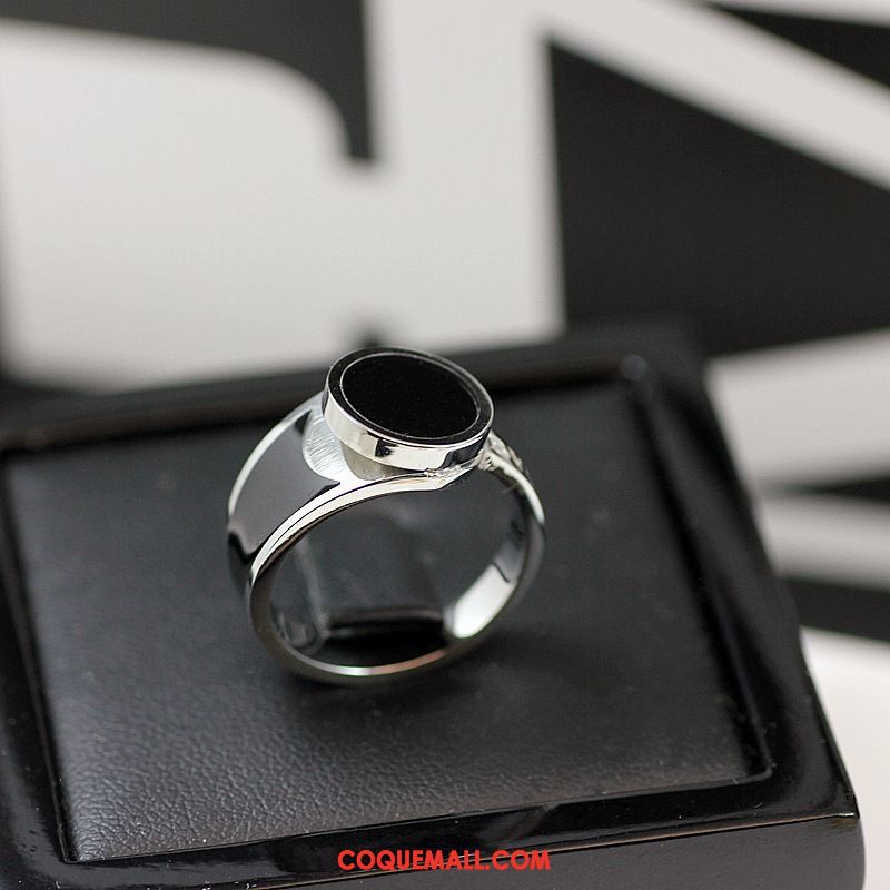 Bijoux En Argent Homme Irrégulier Tendance Personnalité, Bijoux En Argent Rond Noir