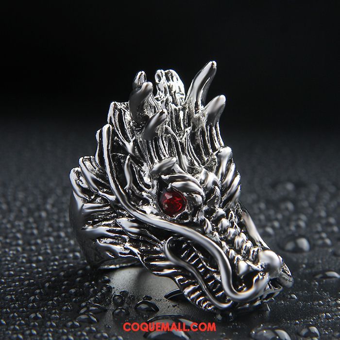 Bijoux En Argent Homme Tendance Créatif Lumineux, Bijoux En Argent Dragon Bleu