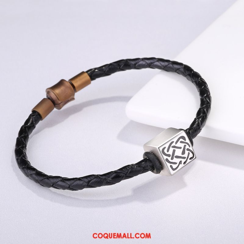 Bijoux En Argent Homme Tissage Tendance Personnalité, Bijoux En Argent Bracelet Argenté