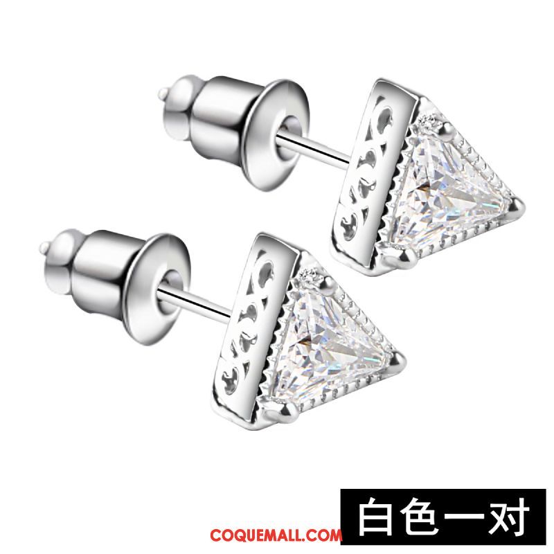 Bijoux En Argent Homme Triangle Tendance Créatif, Bijoux En Argent Personnalité Noir