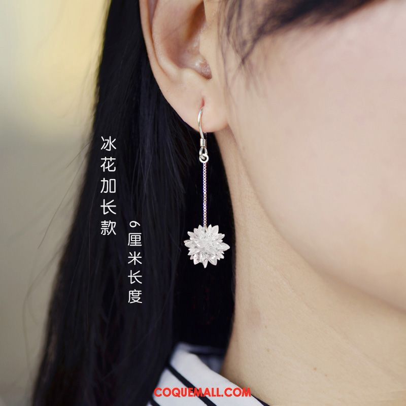 Boucles D'oreilles Femme Accessoires Fleur Tempérament, Boucles D'oreilles Argenté Pure