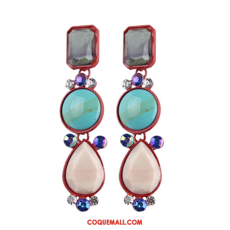 Boucles D'oreilles Femme Accessoires Rétro Réseau, Boucles D'oreilles Multicolore Personnalité